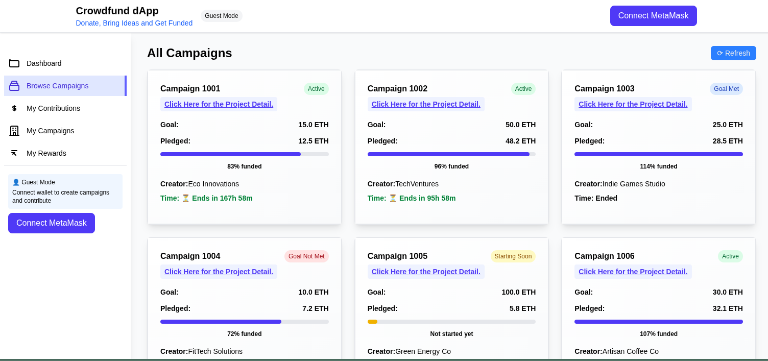 Crowdfunding DAPP